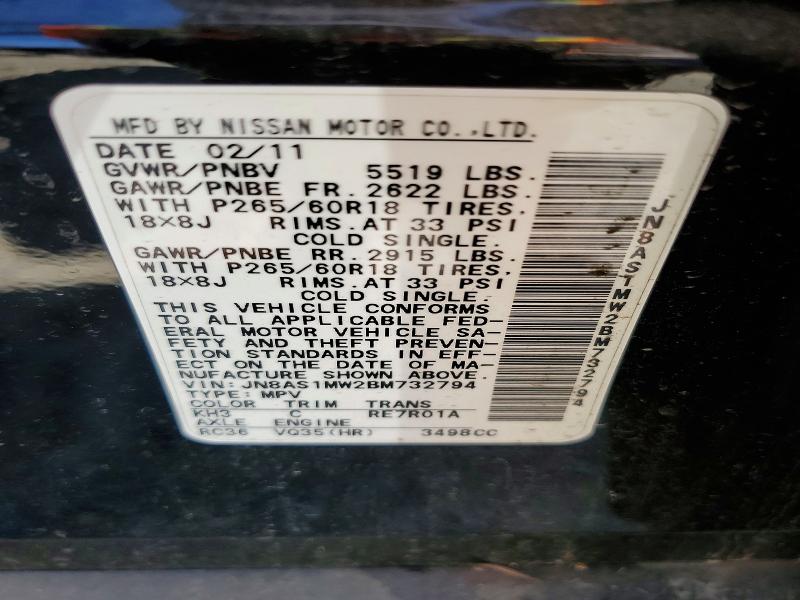 Продаж на аукціоні авто 2011 Infiniti Fx35, vin: JN8AS1MW2BM732794, номер лоту: 52752146