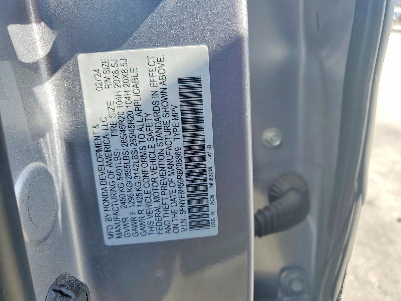 2024 Honda Passport მანქანა იყიდება აუქციონზე, vin: 5FNYF8H59RB008869, აუქციონის ნომერი: 53430026