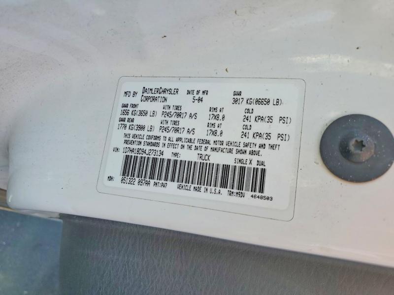 Aukcja sprzedaży 2004 Dodge Ram 1500, vin: 1D7HA18D94J273134, numer aukcji: 52965336