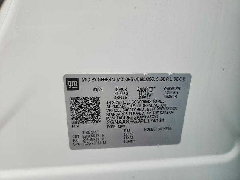 Продаж на аукціоні авто 2023 Chevrolet Equinox, vin: 3GNAXSEG3PL174134, номер лоту: 52004336