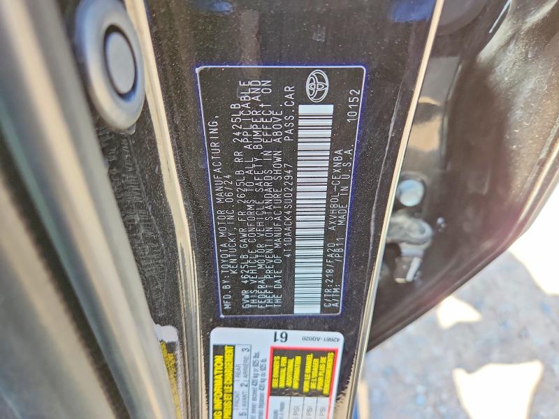 2025 Toyota Camry მანქანა იყიდება აუქციონზე, vin: 4T1DAACK4SU022947, აუქციონის ნომერი: 52903396
