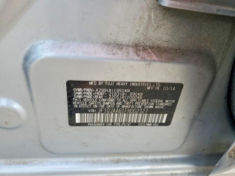 Aukcja sprzedaży 2015 Subaru Impreza, vin: JF1GJAA61FH002327, numer aukcji: 50696906