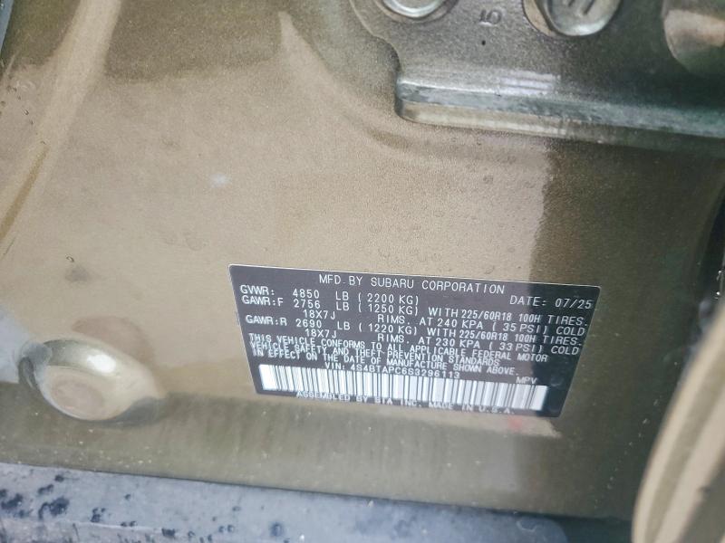 Aukcja sprzedaży 2025 Subaru Outback, vin: 4S4BTAPC6S3296113, numer aukcji: 52374856