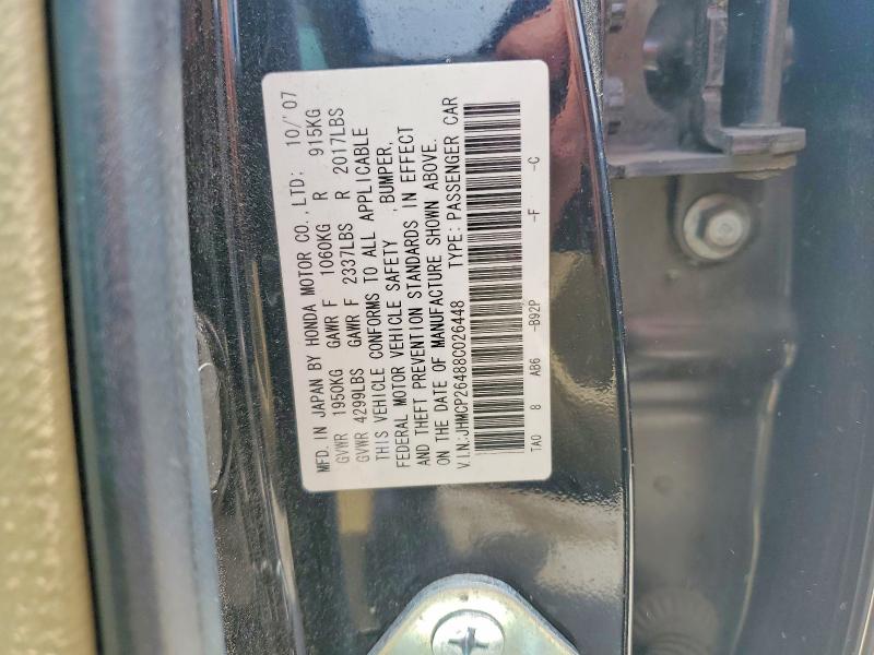 Aukcja sprzedaży 2008 Honda Accord, vin: JHMCP26488C026448, numer aukcji: 53568116