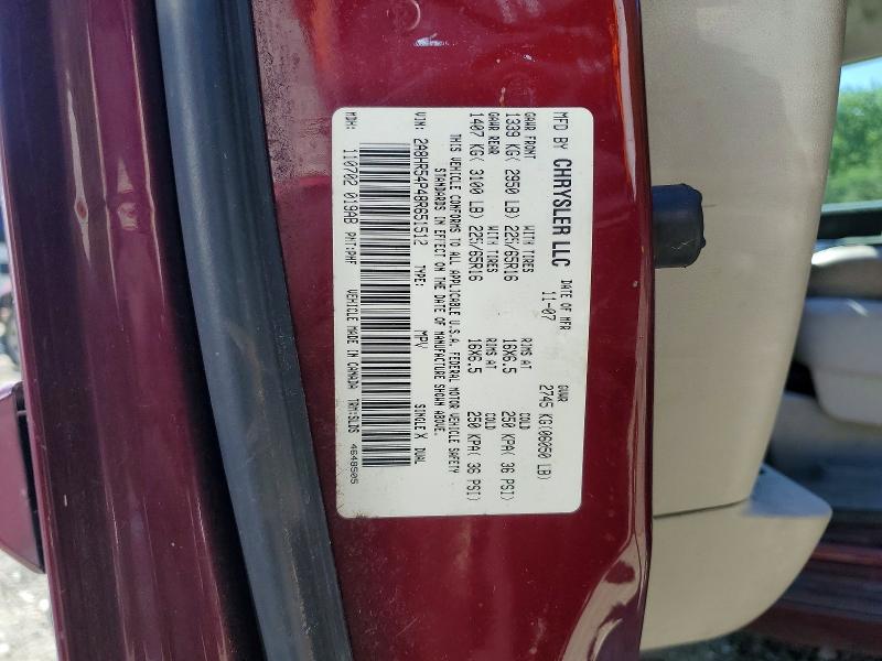 Продаж на аукціоні авто 2008 Chrysler Town & Country, vin: 2A8HR54P48R651512, номер лоту: 55345926