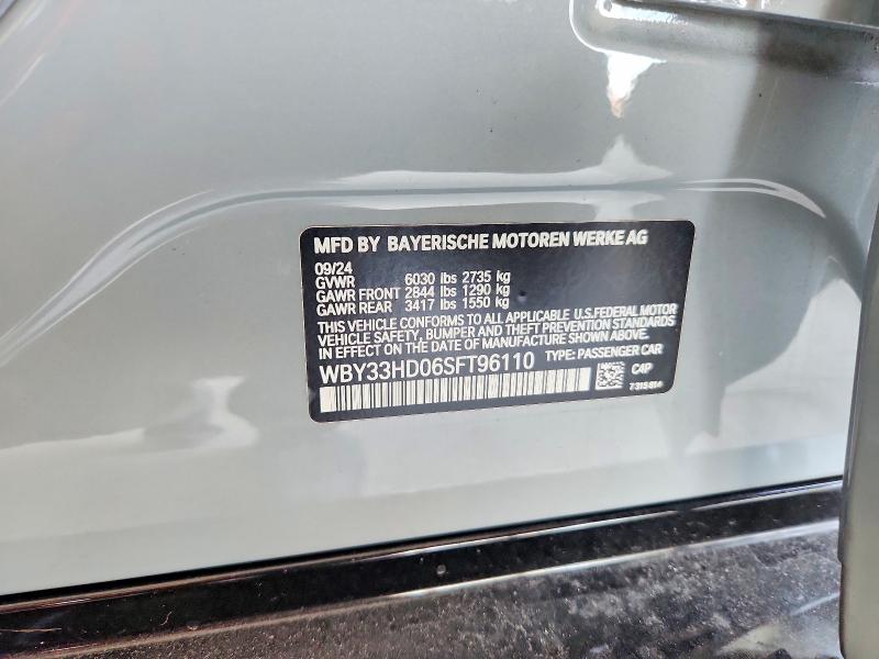 53264856 :رقم المزاد ، WBY33HD06SFT96110 vin ، 2025 Bmw I4 مزاد بيع