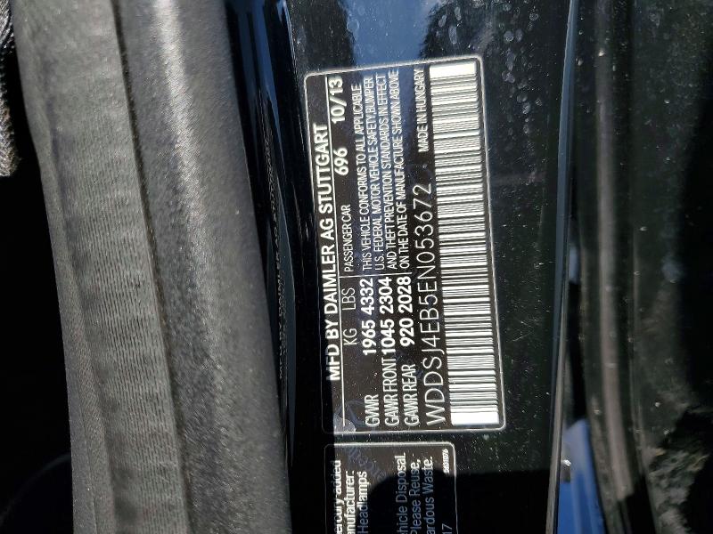 54413626 :رقم المزاد ، WDDSJ4EB5EN053672 vin ، 2014 Mercedes-benz Cla مزاد بيع
