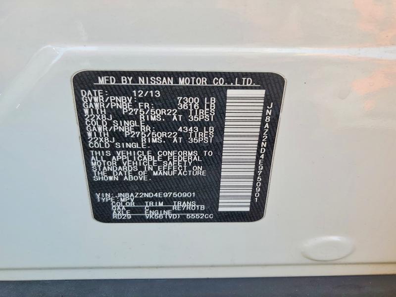 54505806 :رقم المزاد ، JN8AZ2ND4E9750901 vin ، 2014 Infiniti Qx80 مزاد بيع