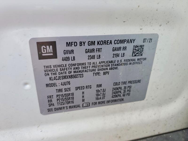 Aukcja sprzedaży 2022 Buick Encore, vin: KL4CJESMXNB502723, numer aukcji: 53530596