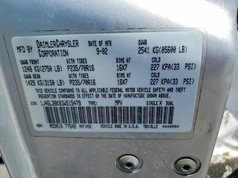 Продажа на аукционе авто 2003 Jeep Liberty, vin: 1J4GL38K83W515479, номер лота: 52957856