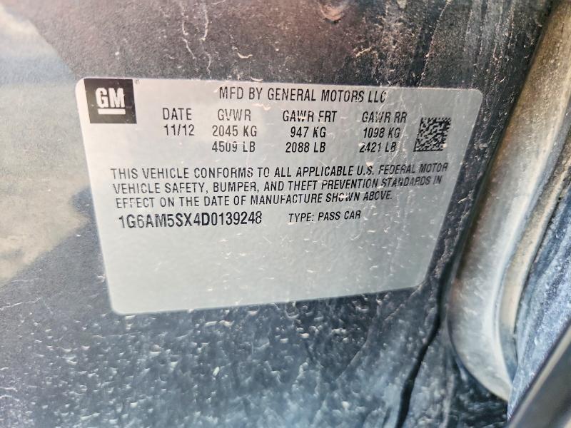 Aukcja sprzedaży 2013 Cadillac Ats, vin: 1G6AM5SX4D0139248, numer aukcji: 53311786
