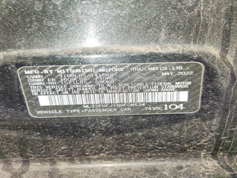 Продаж на аукціоні авто 2022 Mitsubishi Mirage, vin: ML32FUFJ1NHF08524, номер лоту: 52716436