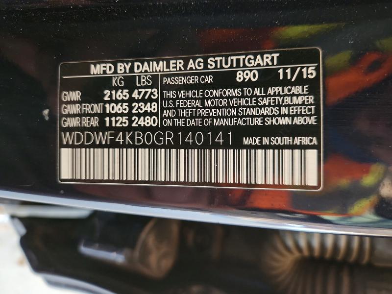 Aukcja sprzedaży 2016 Mercedes-benz C, vin: WDDWF4KB0GR140141, numer aukcji: 54803516