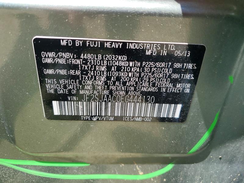 Aukcja sprzedaży 2014 Subaru Forester, vin: JF2SJAAC0EG444130, numer aukcji: 53072106