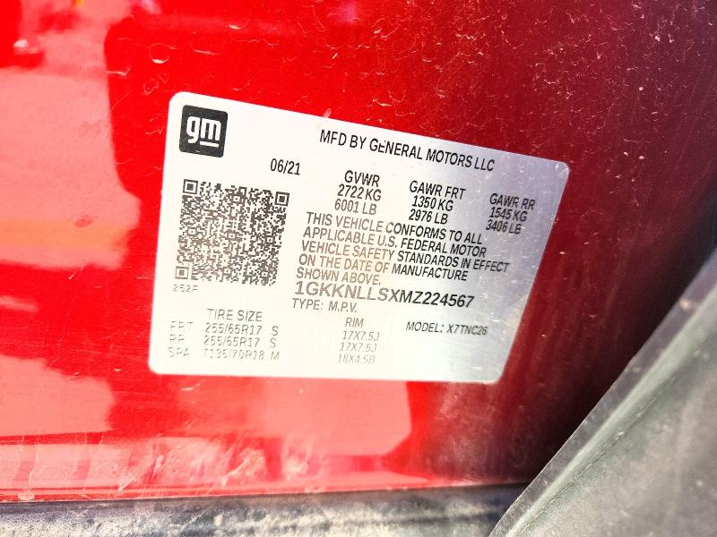 2021 Gmc Acadia მანქანა იყიდება აუქციონზე, vin: 1GKKNLLSXMZ224567, აუქციონის ნომერი: 53005936