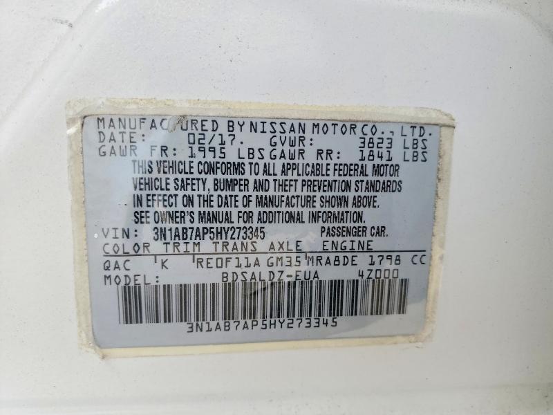 Продажа на аукционе авто 2017 Nissan Sentra, vin: 3N1AB7AP5HY273345, номер лота: 53756976