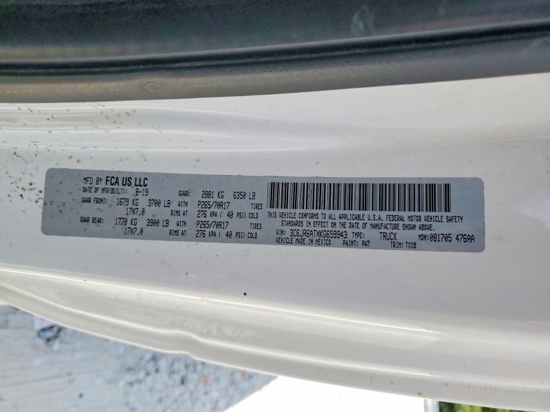 Продаж на аукціоні авто 2019 Ram 1500 Classic, vin: 3C6JR6ATXKG659943, номер лоту: 53983896