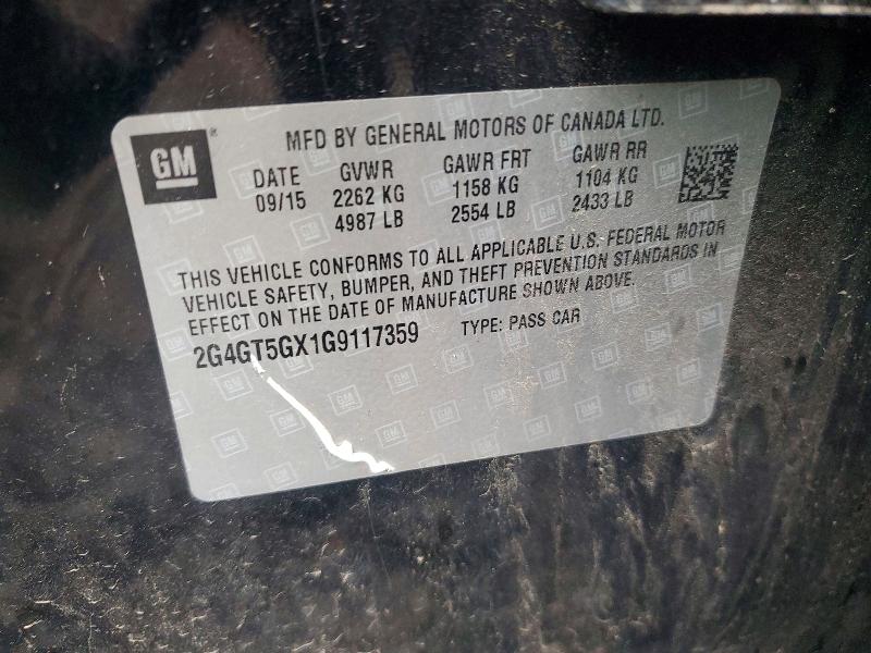 Продажа на аукционе авто 2016 Buick Regal, vin: 2G4GT5GX1G9117359, номер лота: 54395696