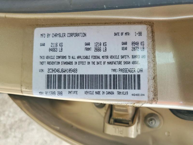 Продаж на аукціоні авто 1998 Chrysler Concorde, vin: 2C3HD46J6WH105469, номер лоту: 55308206