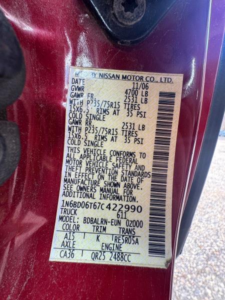 Продажа на аукционе авто 2007 Nissan Frontier, vin: 1N6BD06T67C422990, номер лота: 52624586