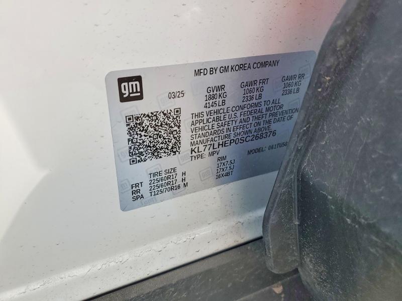 Aukcja sprzedaży 2025 Chevrolet Trax, vin: KL77LHEP0SC268376, numer aukcji: 53192076