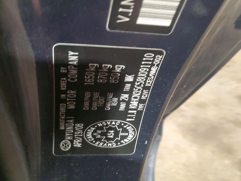 Aukcja sprzedaży 2008 Hyundai Accent, vin: KMHCN35C58U091110, numer aukcji: 52228496