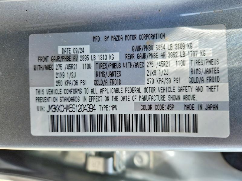 Продажа на аукционе авто 2025 Mazda Cx-90, vin: JM3KKCHA5S1204394, номер лота: 54883086