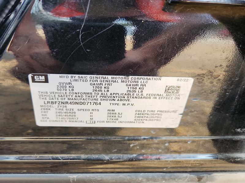 Продаж на аукціоні авто 2022 Buick Envision, vin: LRBFZNR49ND071764, номер лоту: 54585466