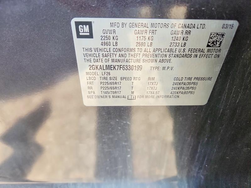 Продажа на аукционе авто 2015 Gmc Terrain, vin: 2GKALMEK7F6330199, номер лота: 54144156