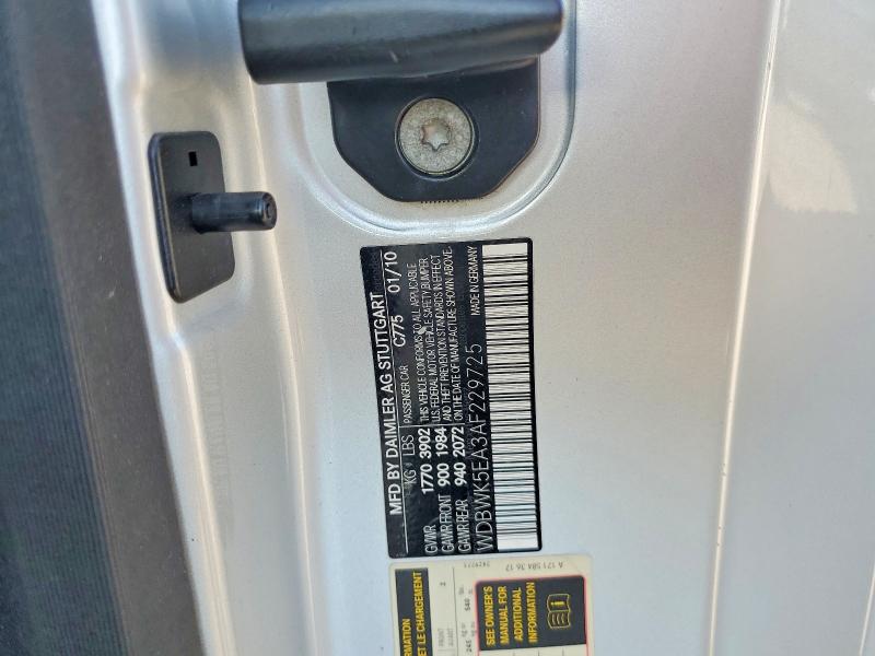 54223446 :رقم المزاد ، WDBWK5EA3AF229725 vin ، 2010 Mercedes-benz Slk مزاد بيع