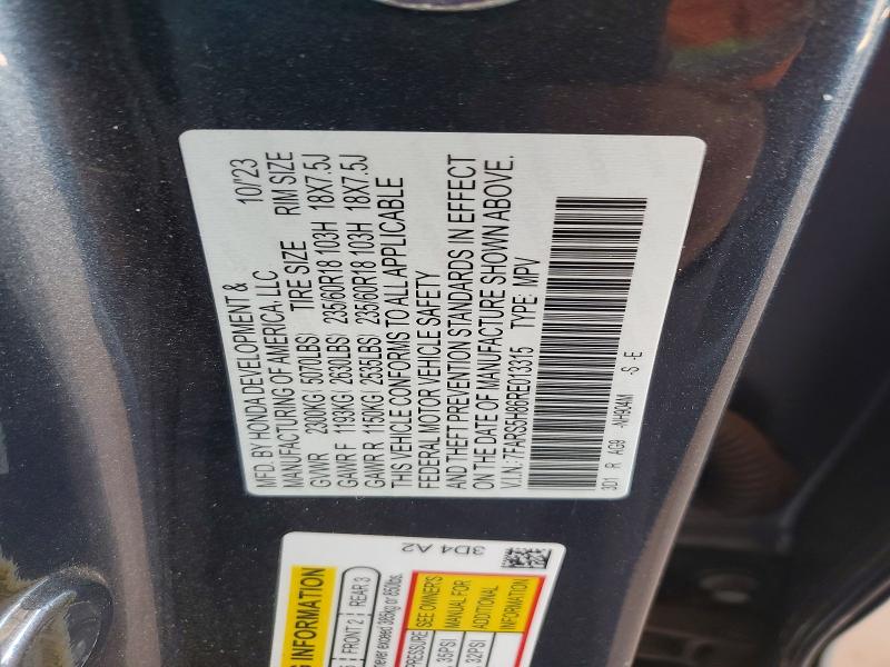 54518376 :رقم المزاد ، 7FARS5H86RE013315 vin ، 2024 Honda Cr-v مزاد بيع