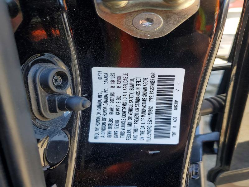 55643516 :رقم المزاد ، 2HGFC1E52KH701912 vin ، 2019 Honda Civic مزاد بيع