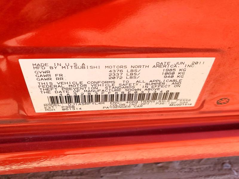 Продаж на аукціоні авто 2011 Mitsubishi Galant, vin: 4A32B3FF8BE031340, номер лоту: 52566816
