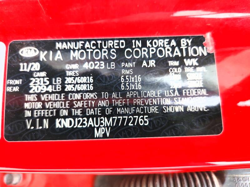 Aukcja sprzedaży 2021 Kia Soul, vin: KNDJ23AU3M7772765, numer aukcji: 52463366