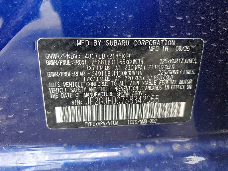 Продаж на аукціоні авто 2025 Subaru Crosstrek, vin: JF2GUHDC7S8342055, номер лоту: 54646426