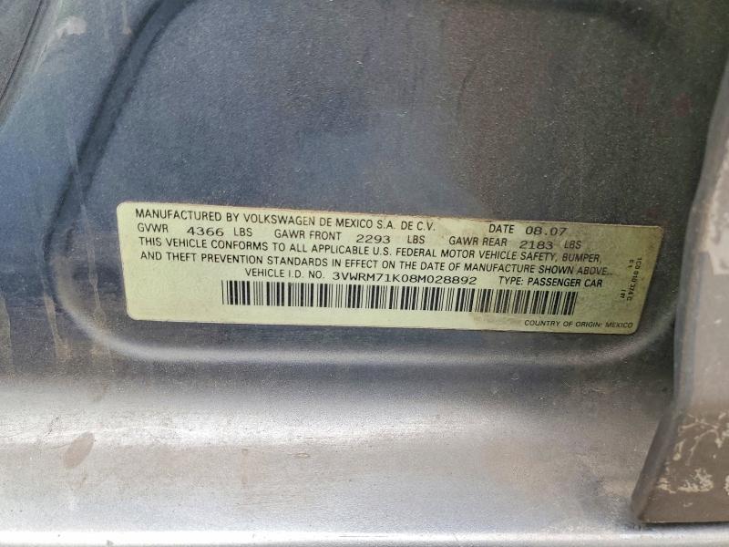 Продаж на аукціоні авто 2008 Volkswagen Jetta, vin: 3VWRM71K08M028892, номер лоту: 54747526