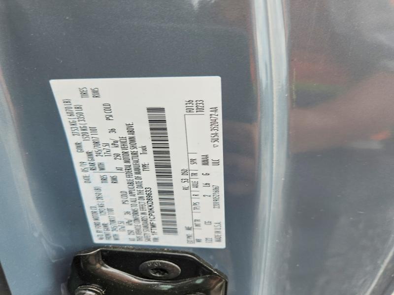 53915476 :رقم المزاد ، 1FTMF1CP0KKD89633 vin ، 2019 Ford F150 مزاد بيع