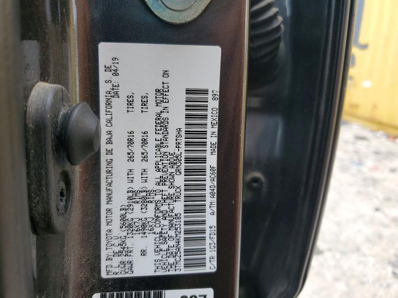 54469586 :رقم المزاد ، 3TMCZ5AN4KM253185 vin ، 2019 Toyota Tacoma مزاد بيع