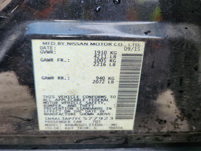 Продажа на аукционе авто 2015 Nissan Altima, vin: 1N4AL3AP7FC577923, номер лота: 53835996