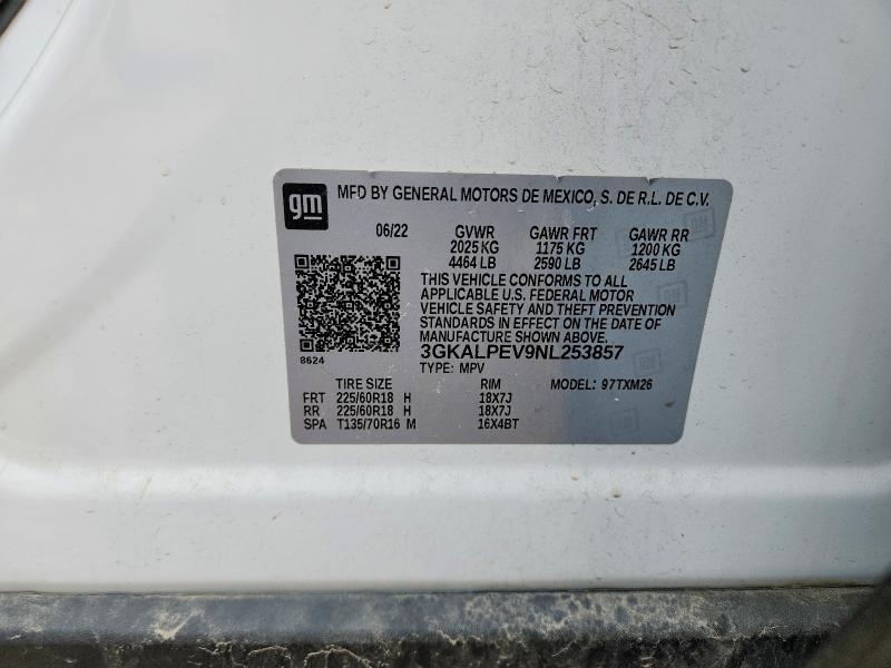 52577346 :رقم المزاد ، 3GKALPEV9NL253857 vin ، 2022 Gmc Terrain مزاد بيع