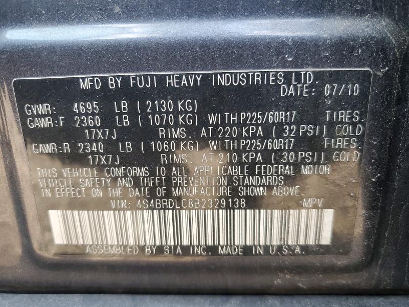 Aukcja sprzedaży 2011 Subaru Outback, vin: 4S4BRDLC8B2329138, numer aukcji: 52389326