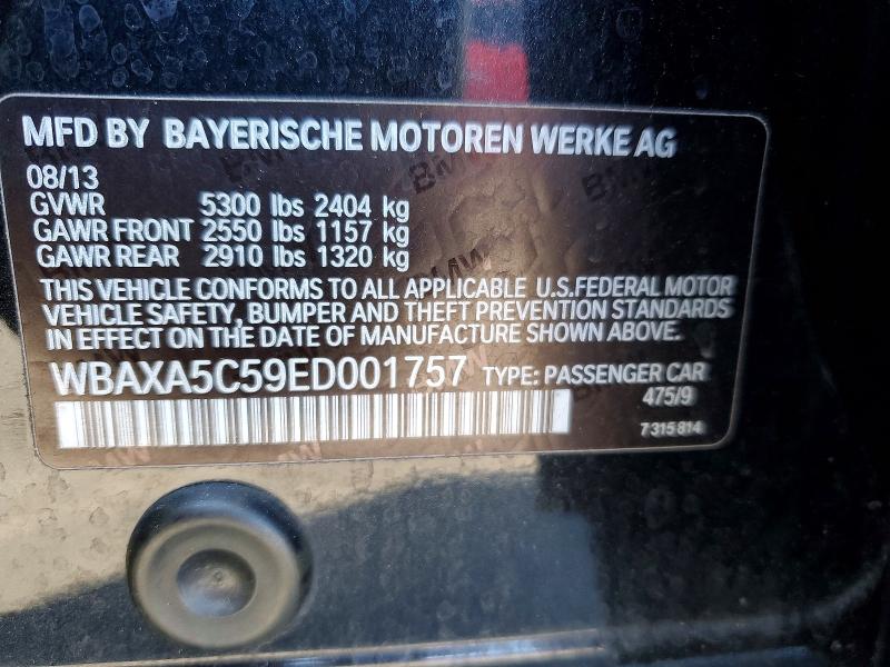 2014 Bmw 535 მანქანა იყიდება აუქციონზე, vin: WBAXA5C59ED001757, აუქციონის ნომერი: 52755096