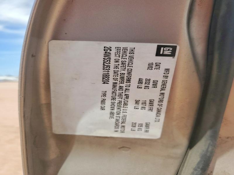 2003 Buick Century მანქანა იყიდება აუქციონზე, vin: 2G4WS52J531188204, აუქციონის ნომერი: 54883516