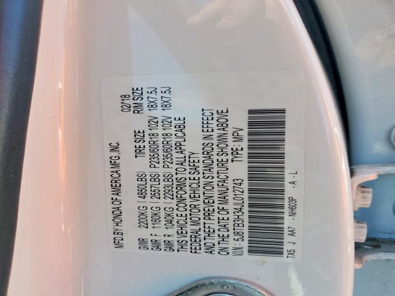 Продажа на аукционе авто 2018 Acura Rdx, vin: 5J8TB3H34JL012743, номер лота: 52859046