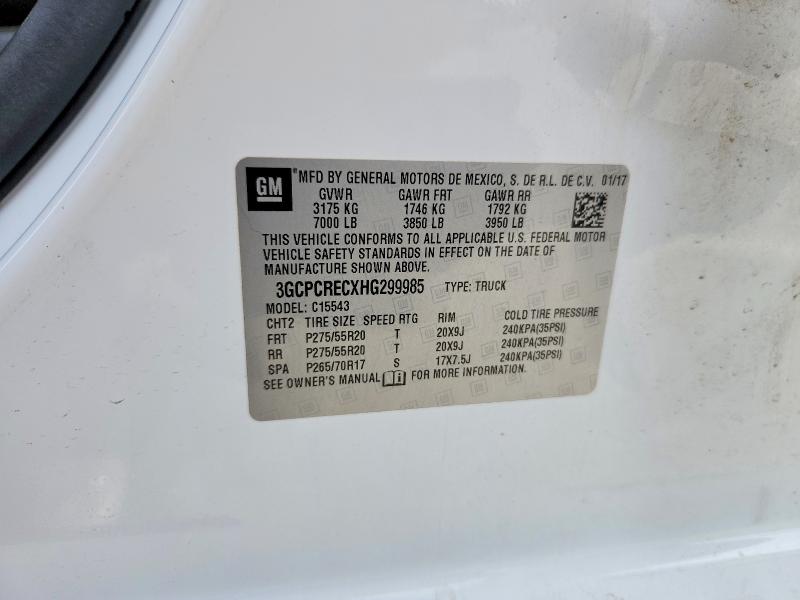 Продажа на аукционе авто 2017 Chevrolet Silverado, vin: 3GCPCRECXHG299985, номер лота: 54483076
