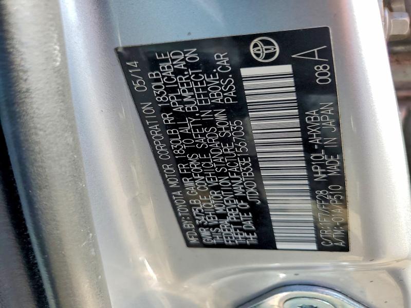2014 Toyota Prius C მანქანა იყიდება აუქციონზე, vin: JTDKDTB33E1567035, აუქციონის ნომერი: 53559446