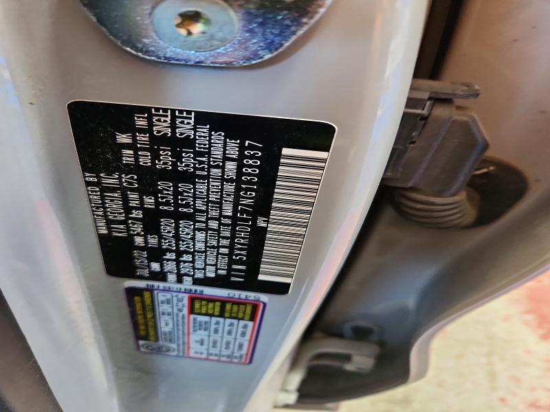 55496586 :رقم المزاد ، 5XYRHDLF7NG138837 vin ، 2022 Kia Sorento مزاد بيع