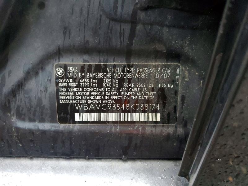 Продажа на аукционе авто 2008 Bmw 328, vin: WBAVC93548K038174, номер лота: 54298326