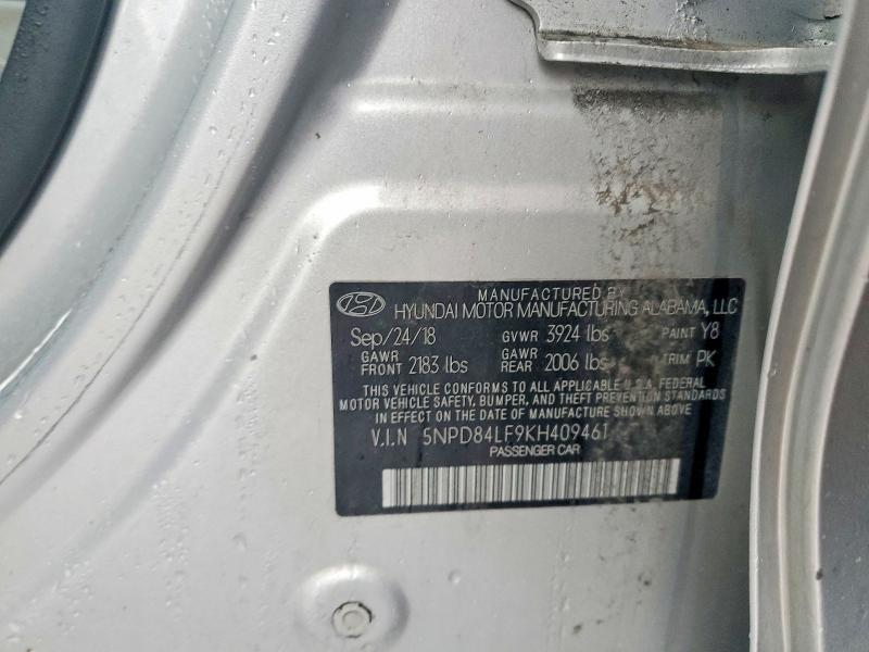 Aukcja sprzedaży 2019 Hyundai Elantra, vin: 5NPD84LF9KH409461, numer aukcji: 53786986