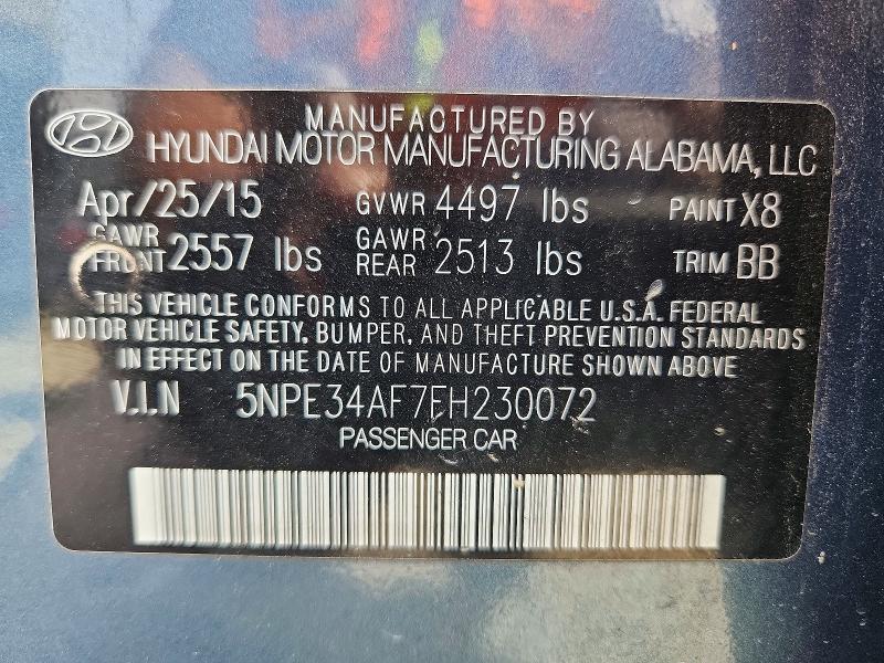 Продаж на аукціоні авто 2015 Hyundai Sonata, vin: 5NPE34AF7FH230072, номер лоту: 55098556